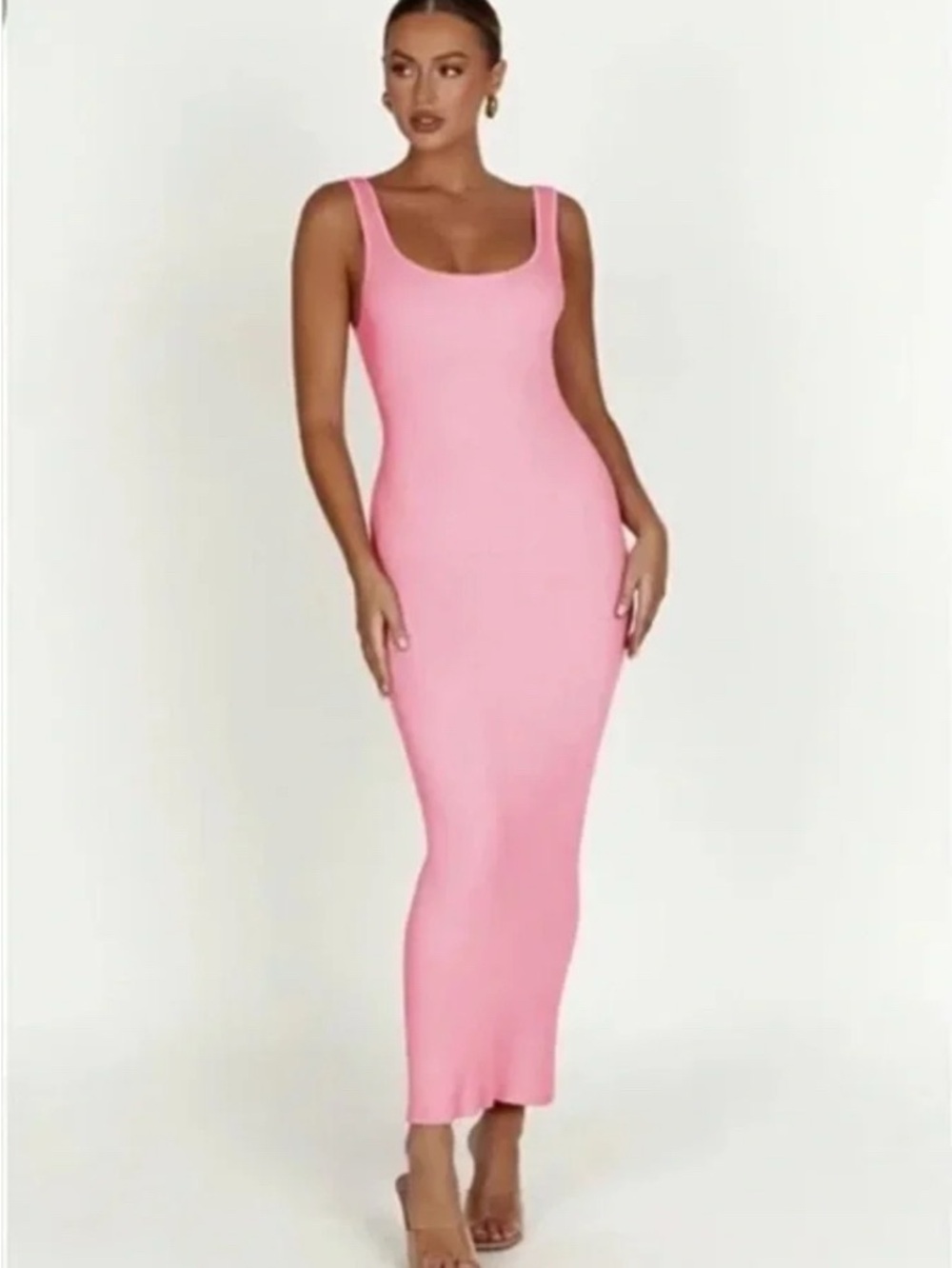 Meshki Hadley Backless  Pink Maxi Dress